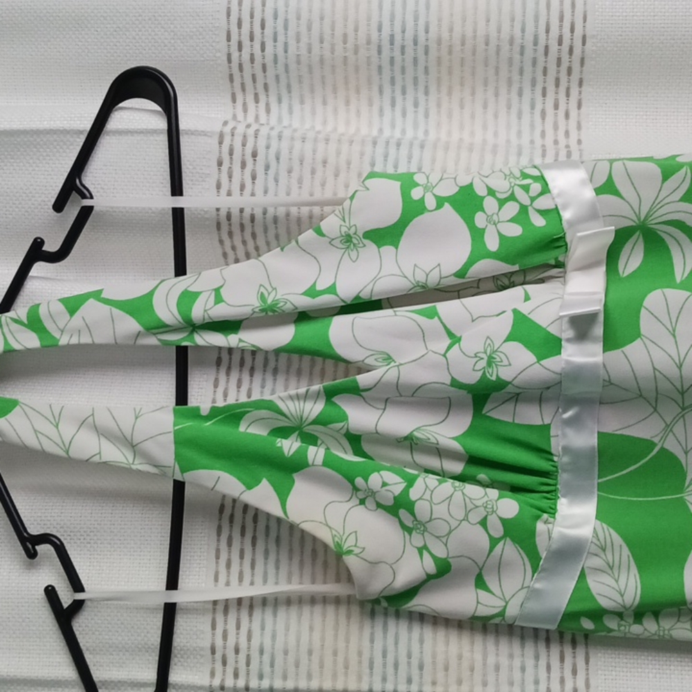Green and white dress
